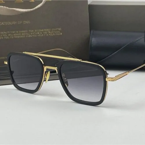 Dita Flight 006 Gold with Dark Blue Glasses