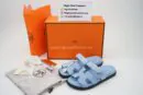Hermes Chyper Sandals Blue Suede